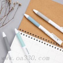 得力A023中性筆0.5mm子彈頭 黑色水筆 按動中性筆 單支價(jià) 顏色隨機(jī)