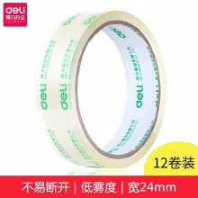 得力30130封箱膠帶24mm×30y×50um(12卷/筒)(高透)