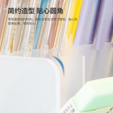 得力8934斜插筆筒兩聯(lián)(透明)(個)