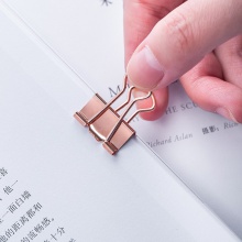 得力78200長(zhǎng)尾票夾(玫瑰金)(25只/盒)