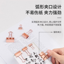 得力78205長尾票夾套裝(玫瑰金)(44只/盒)