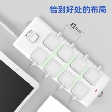 得力18170-03插座_8組_3米_PVC袋裝(白)(只)