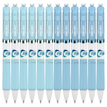 得力S120抗菌按動中性筆0.5mm子彈頭(墨藍)(支)