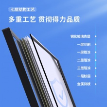 得力50051鋁框磁性玻璃白板1200×900mm(黑色)(塊)