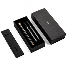 得力S158寶珠筆套裝0.5mm子彈頭(亮黑)(1支/盒)