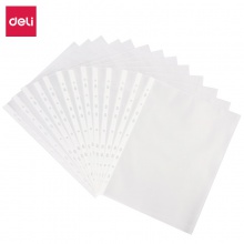 得力64050_11孔資料袋(透明)(100個/包)