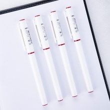 得力A55學(xué)生中性筆0.5mm全針管(紅)(支)