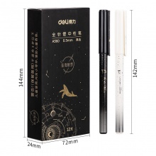 得力A560學(xué)生中性筆0.5mm全針管(黑)(支)