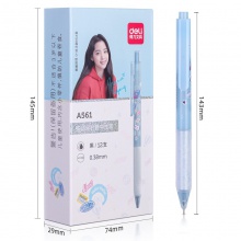 得力A561學(xué)生中性筆0.38mm按動全針管(歐陽娜娜款)(黑)(支)
