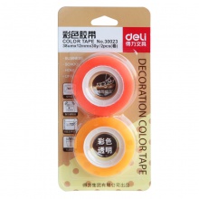 得力30023彩色文具膠帶12mm×30y×38um(混)(2卷/卡)