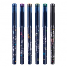 得力A613中國(guó)航天主題盲盒學(xué)生中性筆0.5mm子彈頭(黑)(1支/彩盒)