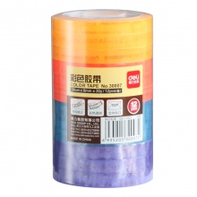 得力30007彩色文具膠帶8mm×30y×38um(混)(12卷/筒)