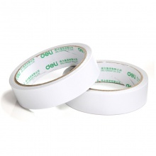 得力30403棉紙雙面膠帶24mm×10y×80um(白)(12卷/袋)