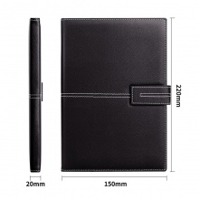得力3343單包插芯皮面本-25K-210mm×143mm/120張(黑)(本)