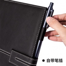 得力3344單包插芯皮面本-16K-250mm×175mm/120張(黑)(本)