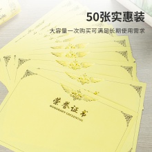 得力3231榮譽(yù)證書(shū)內(nèi)芯(黃)-8K(50張/包)