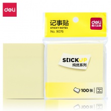 得力9076記事貼(黃色)76×76mm(包)