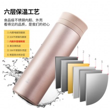 得力17659保溫杯(480ml)(香檳金)(1個/盒)