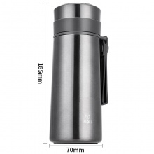 得力6142保溫杯(深灰)360ml304不銹鋼 旋蓋
