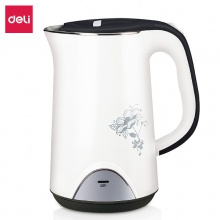 得力0766電熱水壺(白+深灰)(個)1.7L外塑內鋼