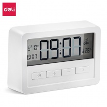得力8856電子鐘(白色)(只)