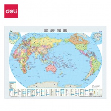 得力18075世界地圖(本色)(袋)