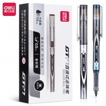 得力GT27直液式走珠筆0.5mm全針管(黑)(12支)